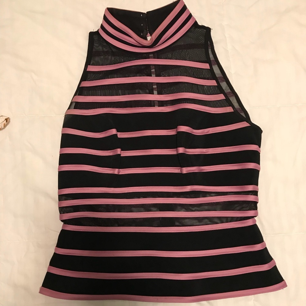 Black and pink mesh blouse - Picture 2 of 2